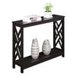 Pemberly Row Console Table with Shelf in Espresso Wood Finish