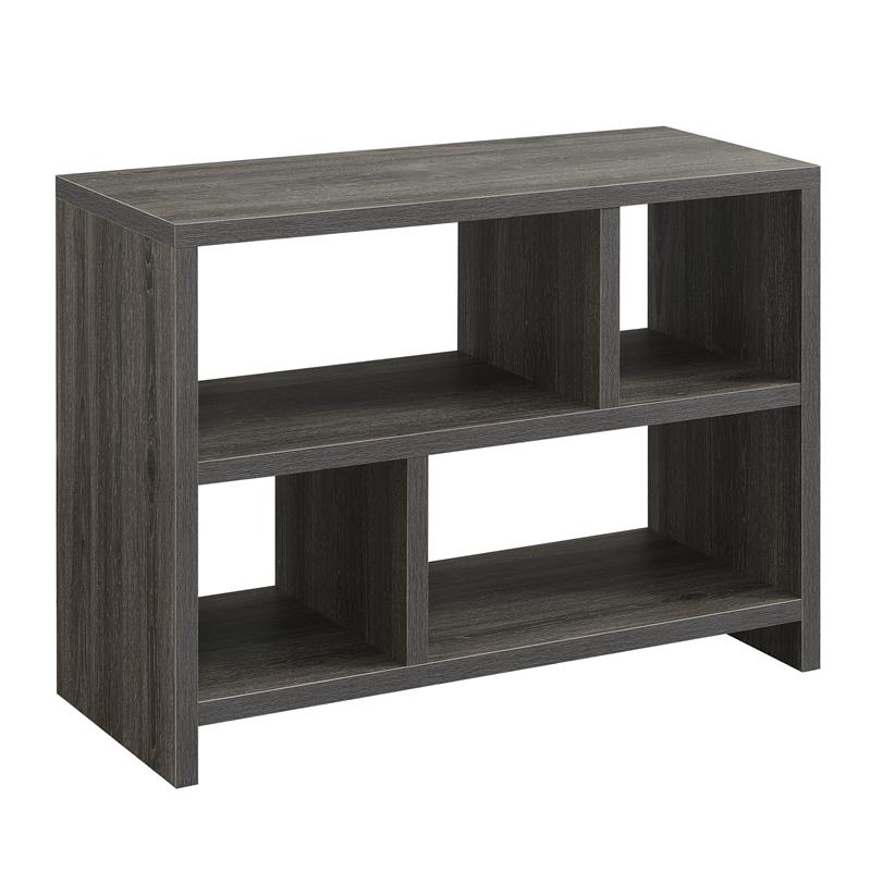 Pemberly Row Console Three-Tier Bookcase in Gray Wood Finish