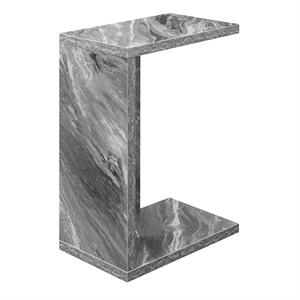 Pemberly Row Contemporary C End Table in Gray Faux Marble Wood