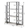 Pemberly Row Modern Wall Unit Bookshelf in Gray Faux Birch Wood