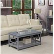 Pemberly Row Modern Coffee Table with Shelf in Gray Wood Finish