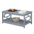 Pemberly Row Modern Coffee Table with Shelf in Gray Wood Finish
