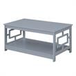 Pemberly Row Modern Coffee Table with Shelf in Gray Wood Finish