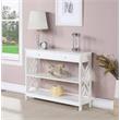 Pemberly Row One-Drawer Console Table with Shelves in White Wood