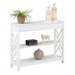 Pemberly Row One-Drawer Console Table with Shelves in White Wood