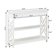 Pemberly Row One-Drawer Console Table with Shelves in White Wood