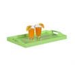 Pemberly Row Contemporary Serving Tray in Neon Green Wood Finish