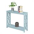 Pemberly Row Modern Console Table with Shelf in Seafoam Blue Wood
