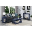 Pemberly Row Modern Console Table with Shelf in Cobalt Blue Wood