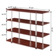 Pemberly Row Modern / Contemporary Four-Tier TV Stand in Cherry Wood