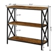 Pemberly Row Modern Three-Tier Bookcase in Nutmeg Wood Finish