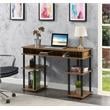 Pemberly Row No-Tools Student Desk with Shelves in Nutmeg Wood Finish