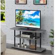 Pemberly Row Modern Three-Tier Wide TV Stand in Gray Wood Finish