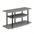 Pemberly Row Modern Three-Tier Wide TV Stand in Gray Wood Finish