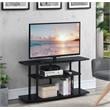 Pemberly Row Modern Three-Tier Wide TV Stand in Black Wood Finish