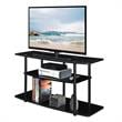Pemberly Row Modern Three-Tier Wide TV Stand in Black Wood Finish