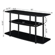 Pemberly Row Modern Three-Tier Wide TV Stand in Black Wood Finish