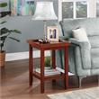 Pemberly Row Modern End Table with Shelf in Mahogany Wood Finish