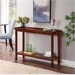 Pemberly Row Console Table with Shelf in Mahogany Wood Finish