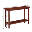 Pemberly Row Console Table with Shelf in Mahogany Wood Finish