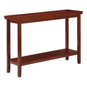 Pemberly Row Console Table with Shelf in Mahogany Wood Finish