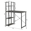 Pemberly Row Modern Office Workstation with Shelves in Gray Wood