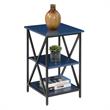 Pemberly Row End Table with Shelves in Cobalt Blue Wood Finish