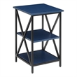 Pemberly Row End Table with Shelves in Cobalt Blue Wood Finish