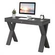 Pemberly Row Contemporary One-Drawer Desk in Gray Wood Finish