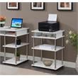 Pemberly Row No-Tools Printer Stand with Shelves in White Wood Finish