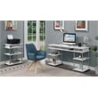 Pemberly Row No-Tools Printer Stand with Shelves in White Wood Finish