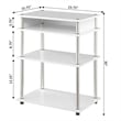 Pemberly Row No-Tools Printer Stand with Shelves in White Wood Finish