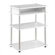 Pemberly Row No-Tools Printer Stand with Shelves in White Wood Finish