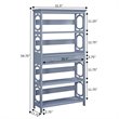 Pemberly Row Modern 5-Tier Bookcase with Drawer in Gray Wood