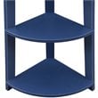 Pemberly Row Contemporary 5-Tier Corner Bookshelf in Blue Wood