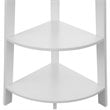Pemberly Row Modern 5-Tier Wide Corner Bookcase in White Wood