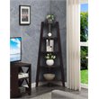 Pemberly Row Modern 5-Tier Wide Corner Bookcase in Espresso Wood