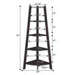 Pemberly Row Modern 5-Tier Wide Corner Bookcase in Espresso Wood