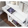 Pemberly Row Modern 5-Tier Bookcase with Drawer in White Wood