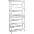 Pemberly Row Modern 5-Tier Bookcase with Drawer in White Wood