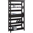 Pemberly Row Modern 5-Tier Bookcase with Drawer in Espresso Wood