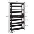 Pemberly Row Modern 5-Tier Bookcase with Drawer in Espresso Wood