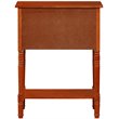 Pemberly Row Three-Drawer Hall Table with Shelf in Cherry Wood