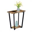 Pemberly Row Modern End Table with Shelf in Nutmeg Wood Finish