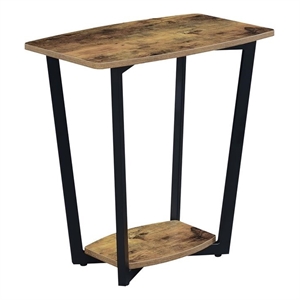 Pemberly Row Modern End Table with Shelf in Nutmeg Wood Finish