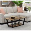 Pemberly Row Modern Coffee Table with Shelf in Nutmeg Wood Finish