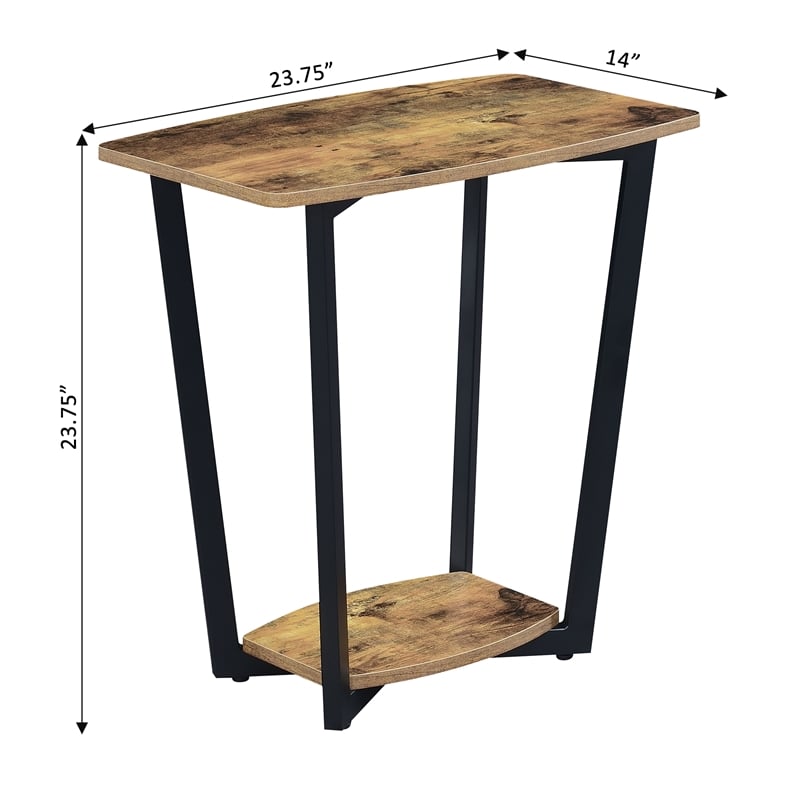 Pemberly Row Modern Coffee Table with Shelf in Nutmeg Wood Finish