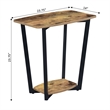Pemberly Row Modern Coffee Table with Shelf in Nutmeg Wood Finish