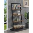 Pemberly Row Contemporary Ladder Bookshelf in Nutmeg Wood Finish