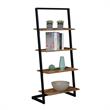 Pemberly Row Contemporary Ladder Bookshelf in Nutmeg Wood Finish